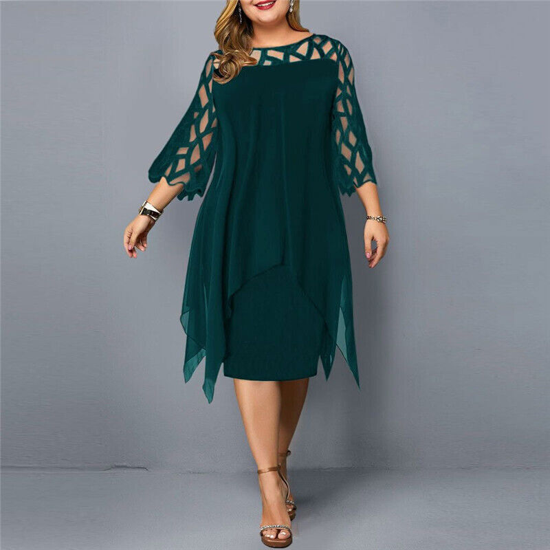 Elegant Plus-Size Midi Dress