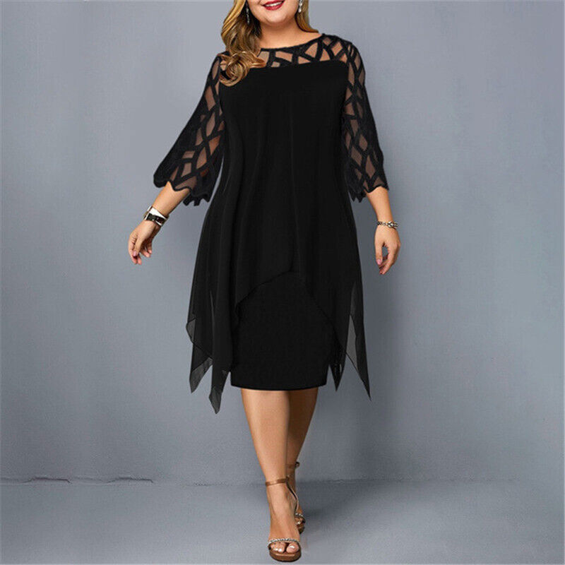 Elegant Plus-Size Midi Dress