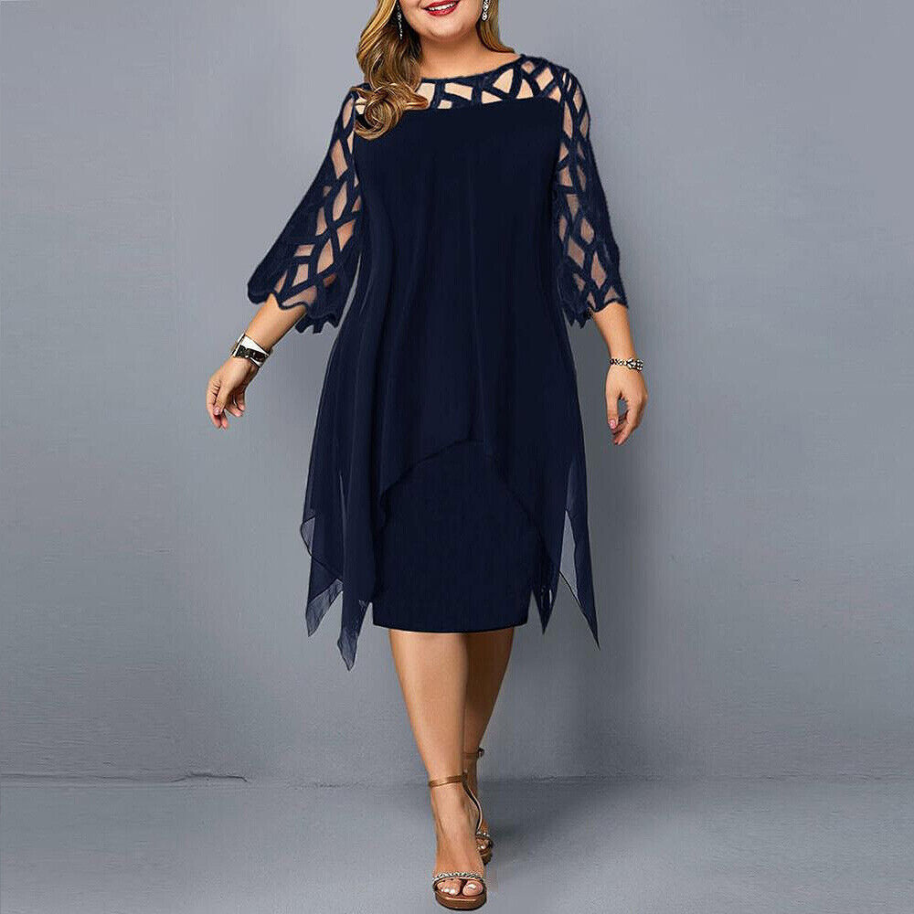 Elegant Plus-Size Midi Dress