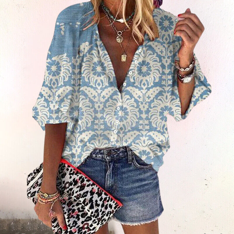 Ellie | Women's Vintage Print Shirt Top