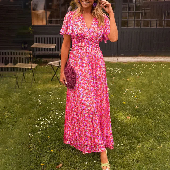 Floral Spring Dress with Ruffle Hem