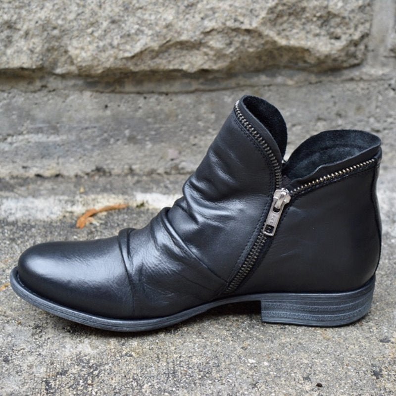 Stylish Zipper Ankle Boots