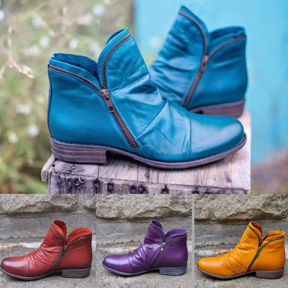 Stylish Zipper Ankle Boots