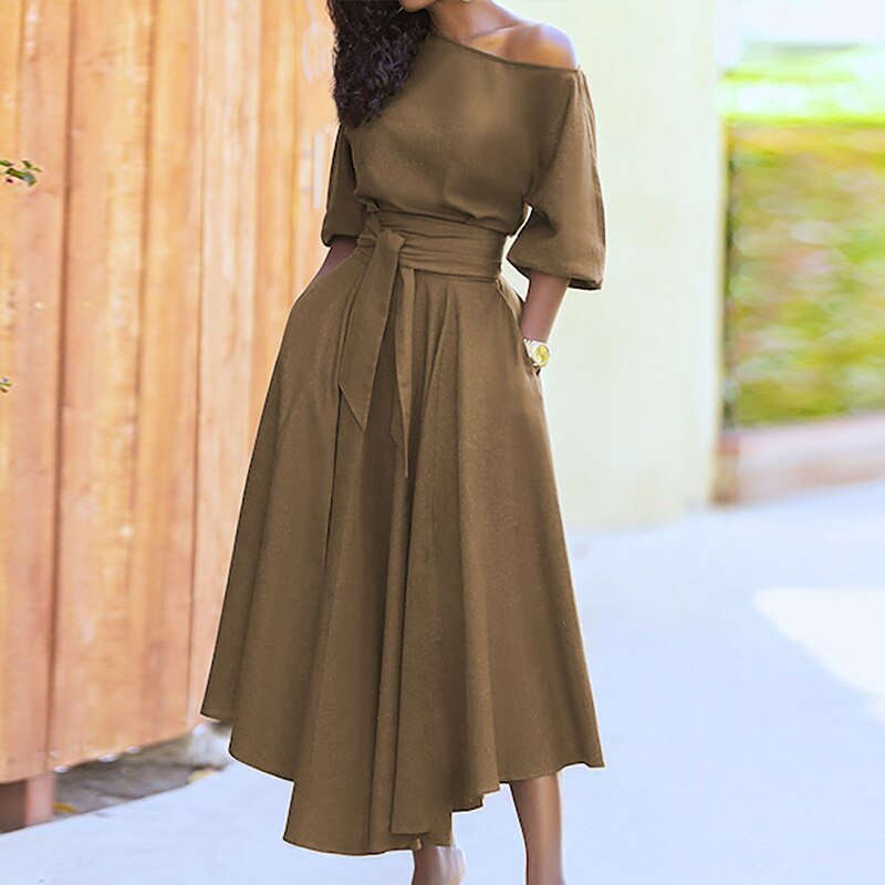 Sustainable Tie-Waist A-Line Dress for Eco-Friendly Style