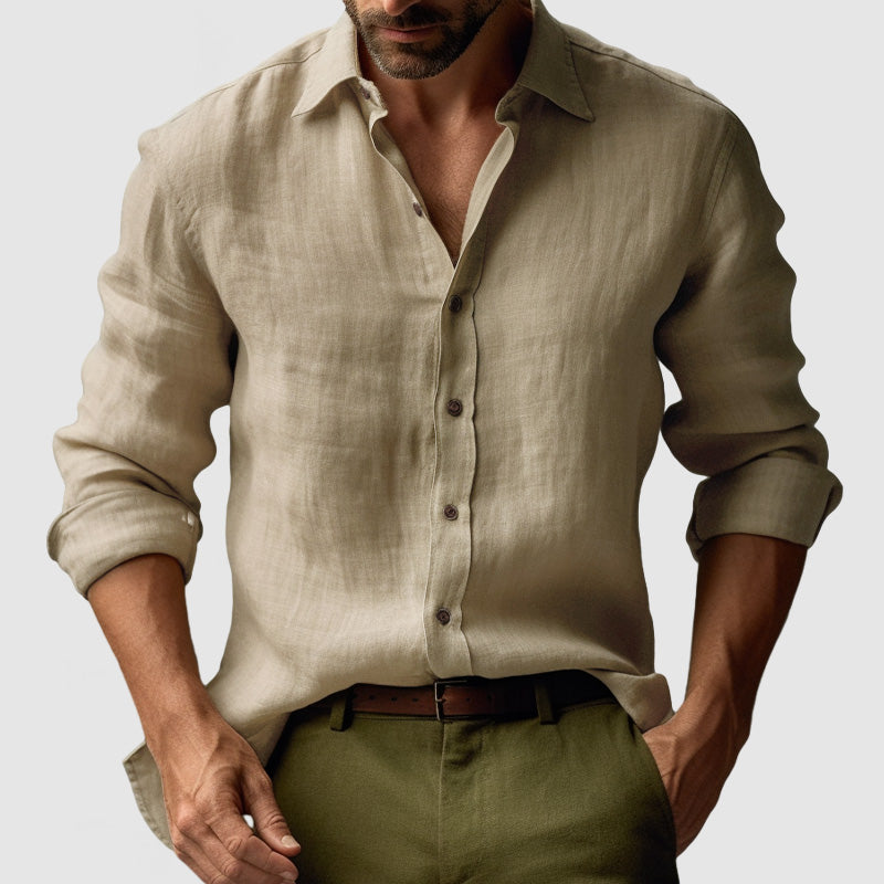 Jack | Men's Vintage Long Sleeve Linen Shirt