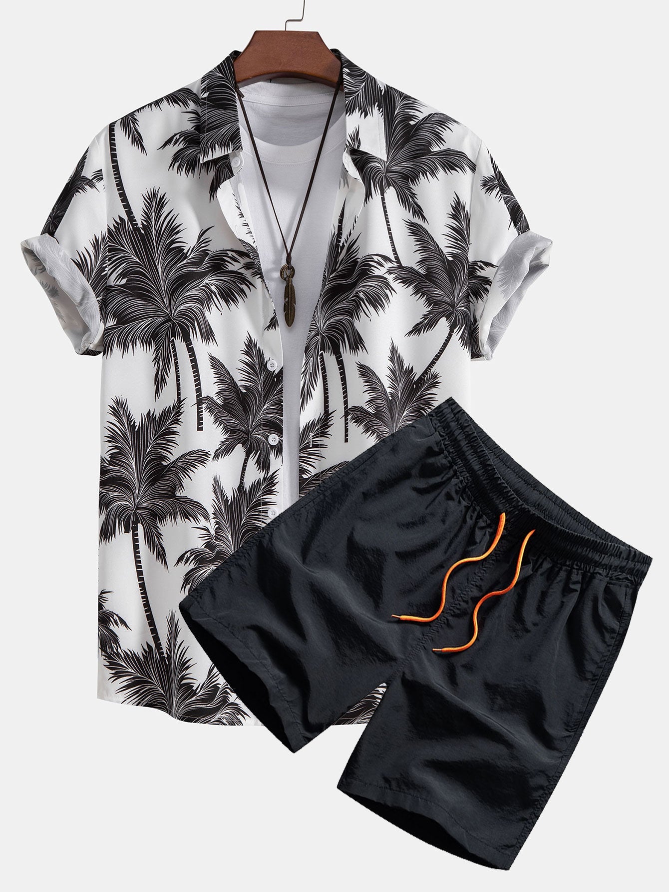 Kai | Men's Palm Tree 2 Piece Set Outfit