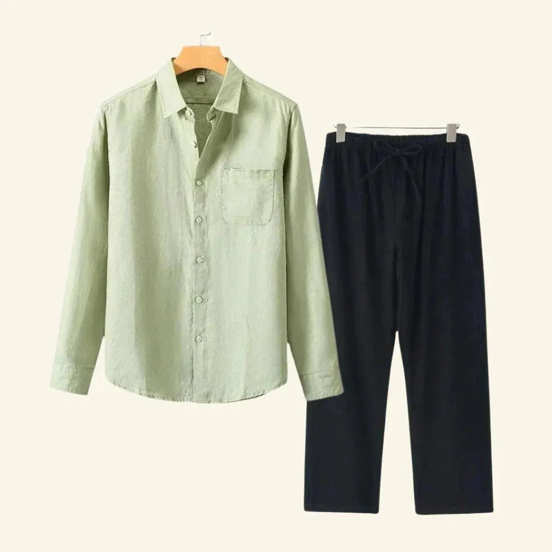 Oliver | Men's Linen Set with Pants and Shirt