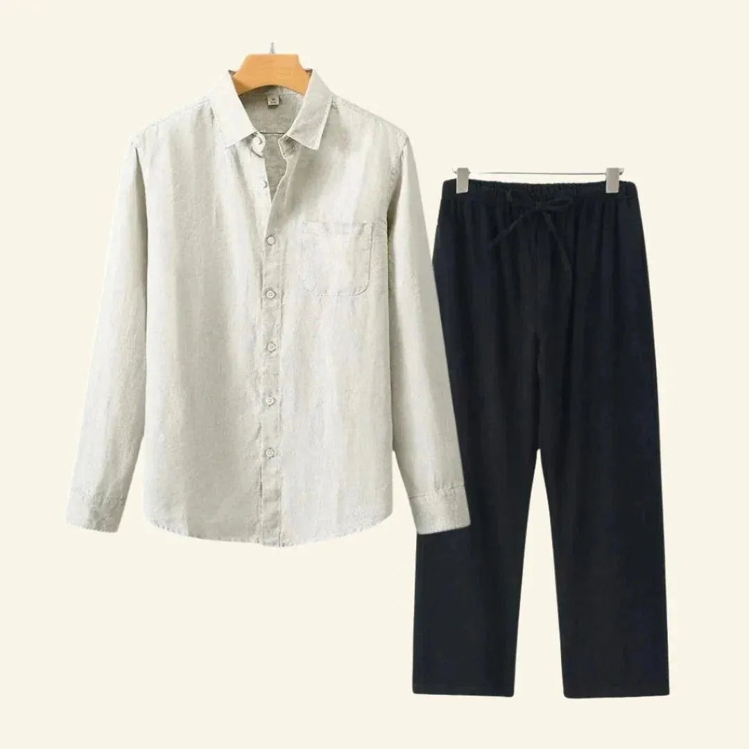 Oliver | Men's Linen Set with Pants and Shirt