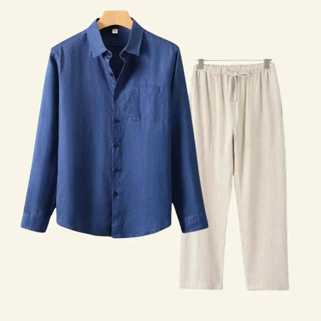 Oliver | Men's Linen Set with Pants and Shirt