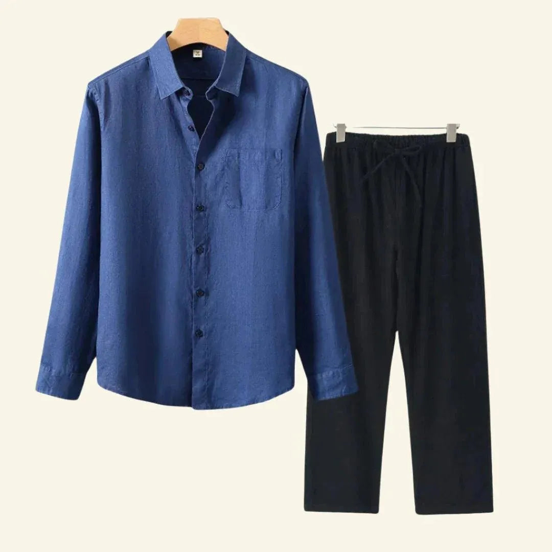Oliver | Men's Linen Set with Pants and Shirt