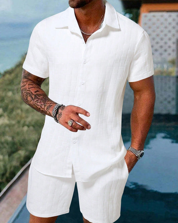 Harrison | Men's Casual Set with Shirt and Shorts