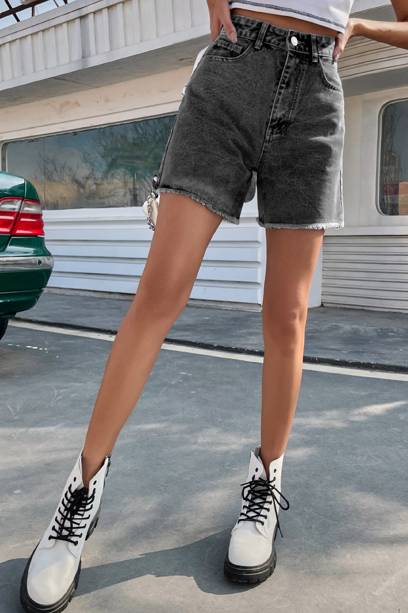 Heidi | Women's Summer French Denim Shorts with Raw Hem