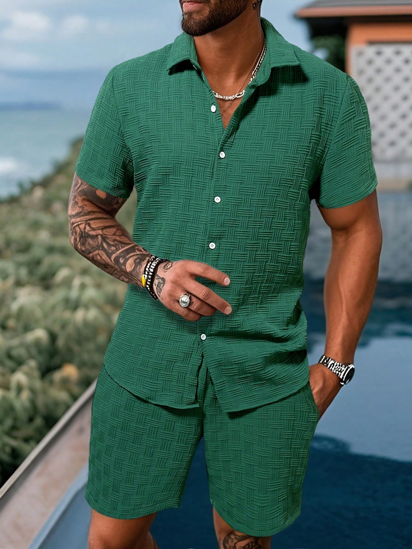 Harrison | Men's Casual Set with Shirt and Shorts