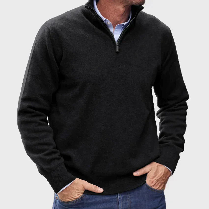 Frederico | Italian cashmere sweater for men with zipper.
