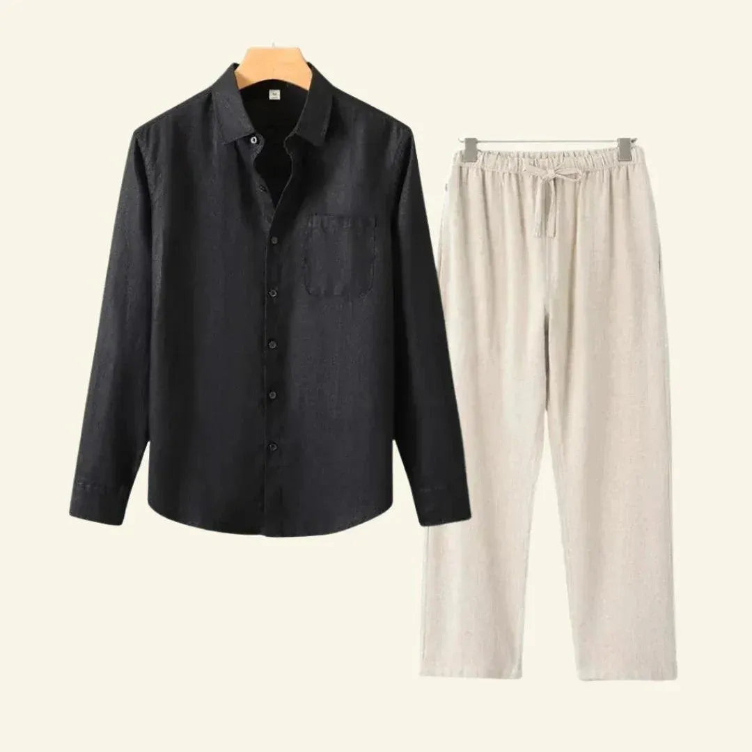 Oliver | Men's Linen Set with Pants and Shirt