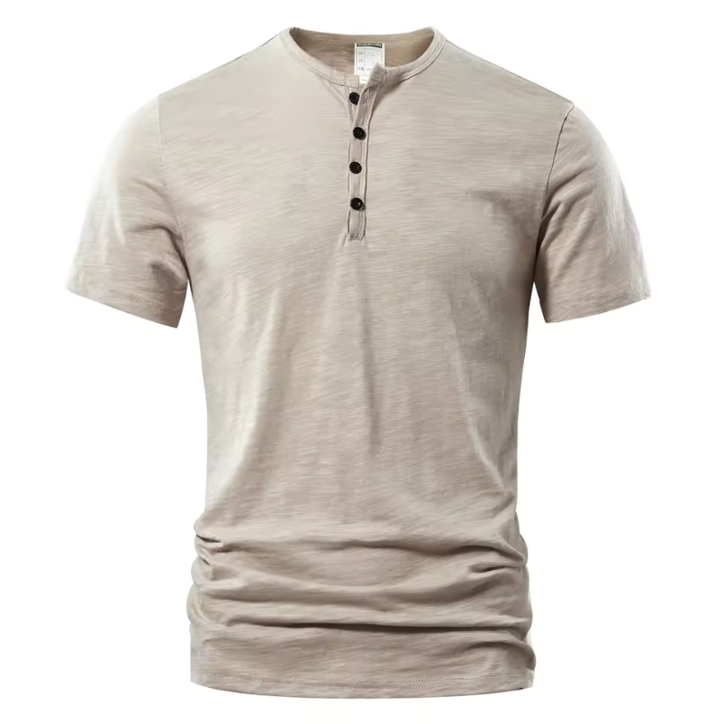 Harvey | Men's Linen Buttoned T-Shirt