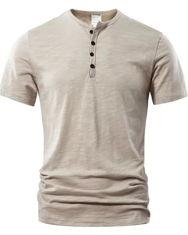 Harvey | Men's Linen Buttoned T-Shirt