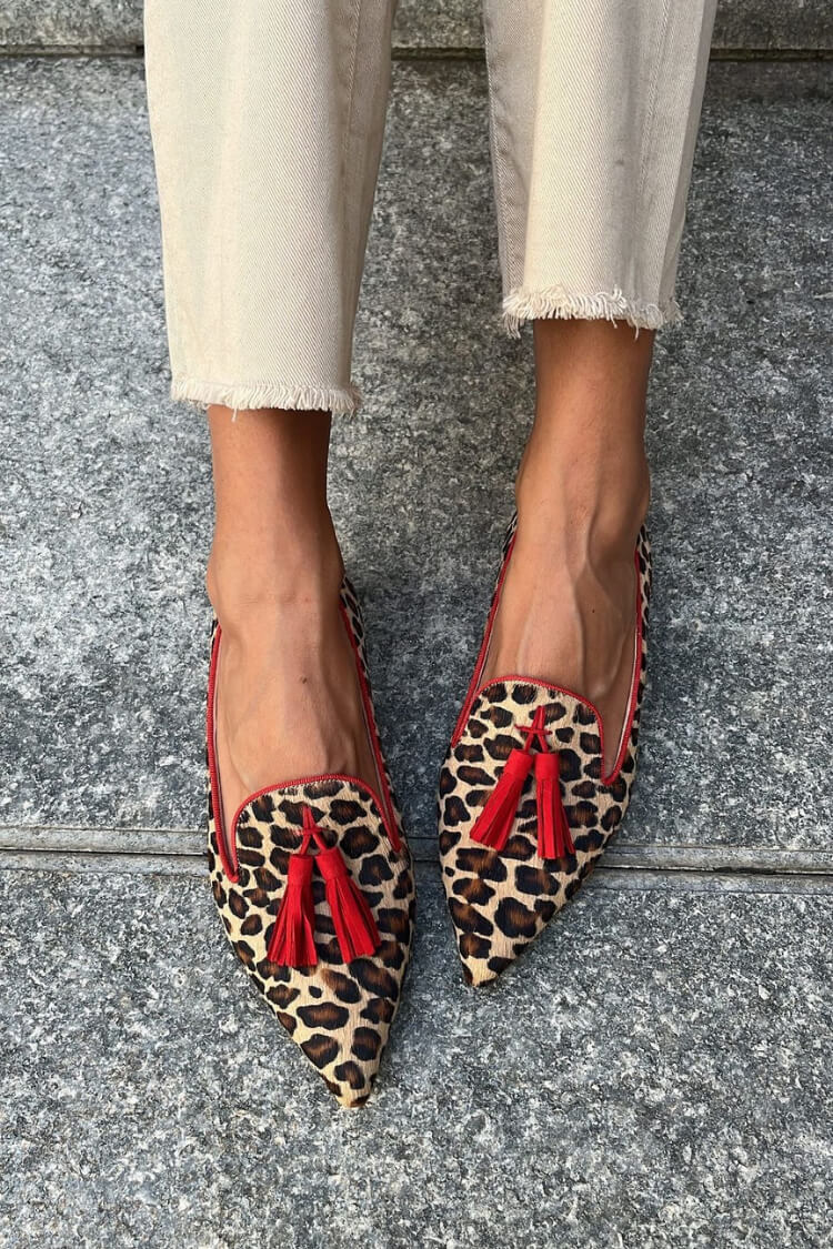 Isla | Elegant Pointed Loafers with Fringe Details