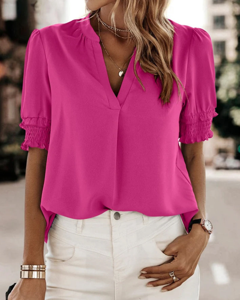 Ava | Women's V-Neck Short Sleeve Top
