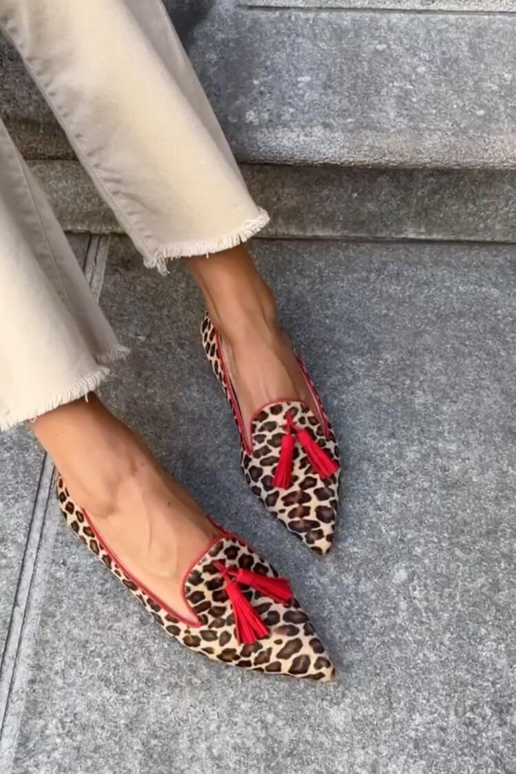 Isla | Elegant Pointed Loafers with Fringe Details
