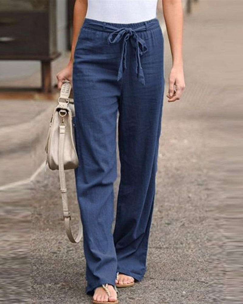 Evie | Linen Pants with Elastic Waistband for Women