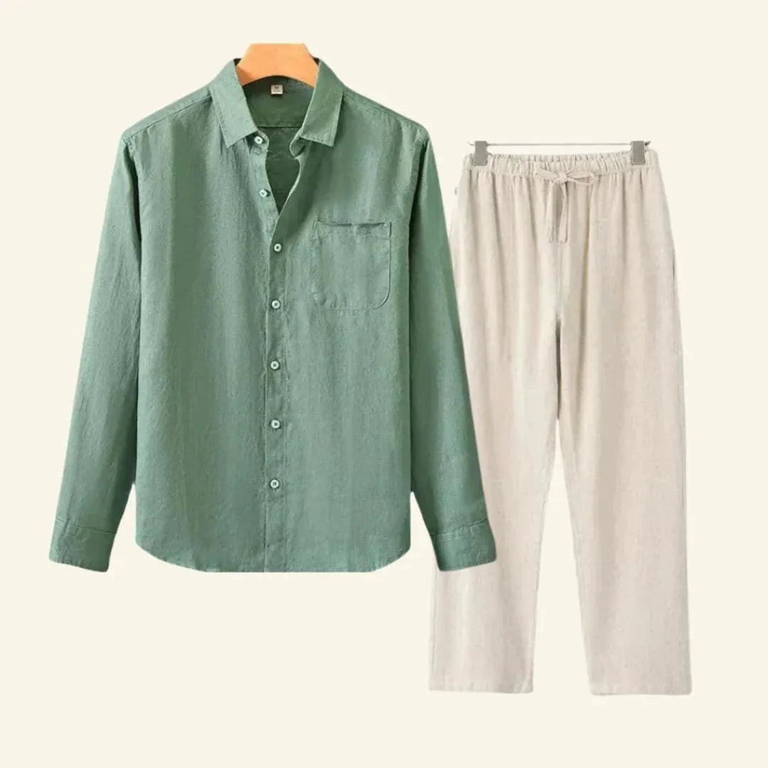 Oliver | Men's Linen Set with Pants and Shirt