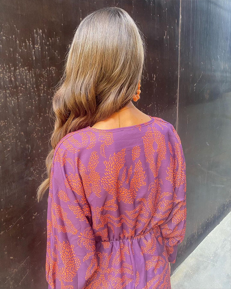 Scarlett | Paisley Print V-Neck Twist Front Midi Dress