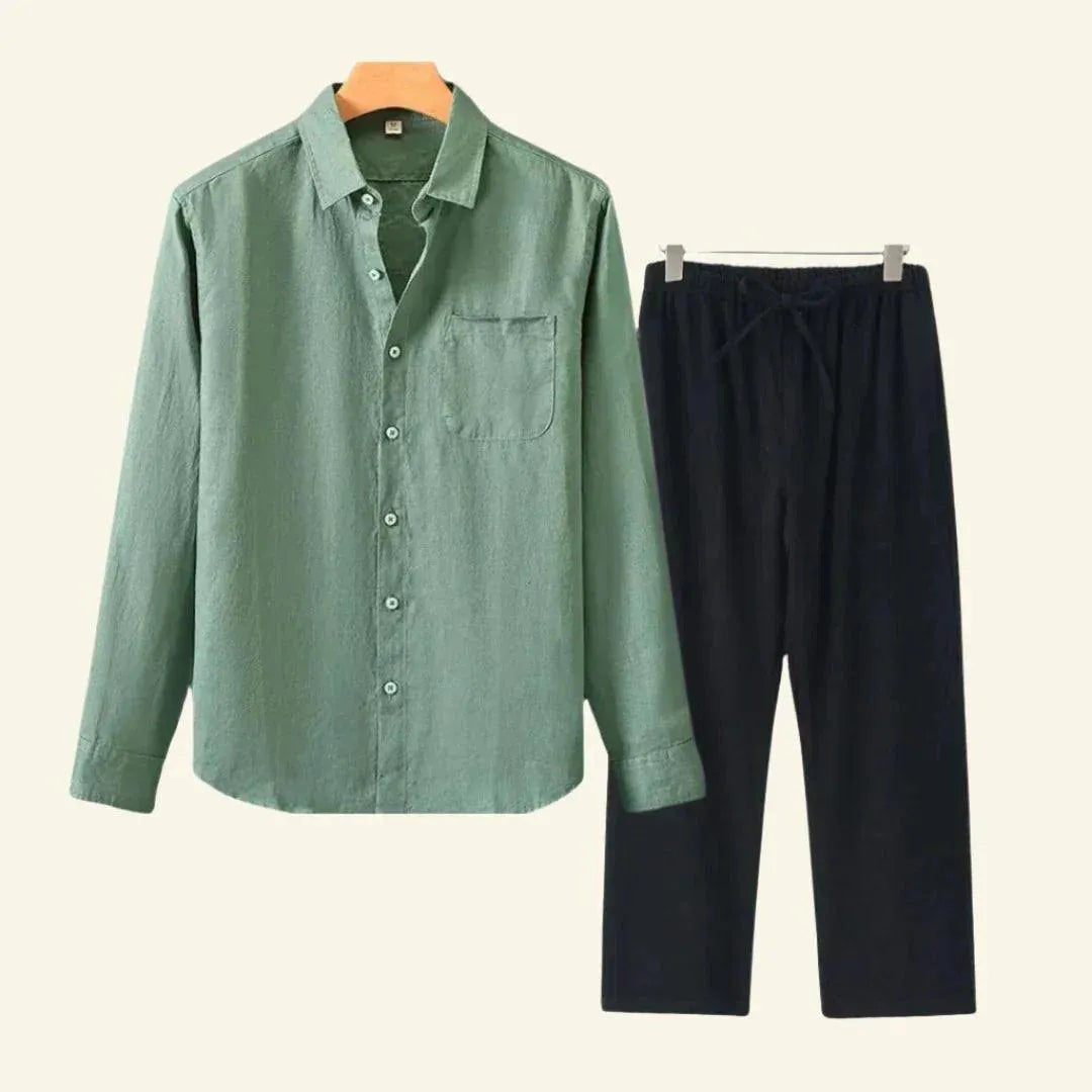 Oliver | Men's Linen Set with Pants and Shirt