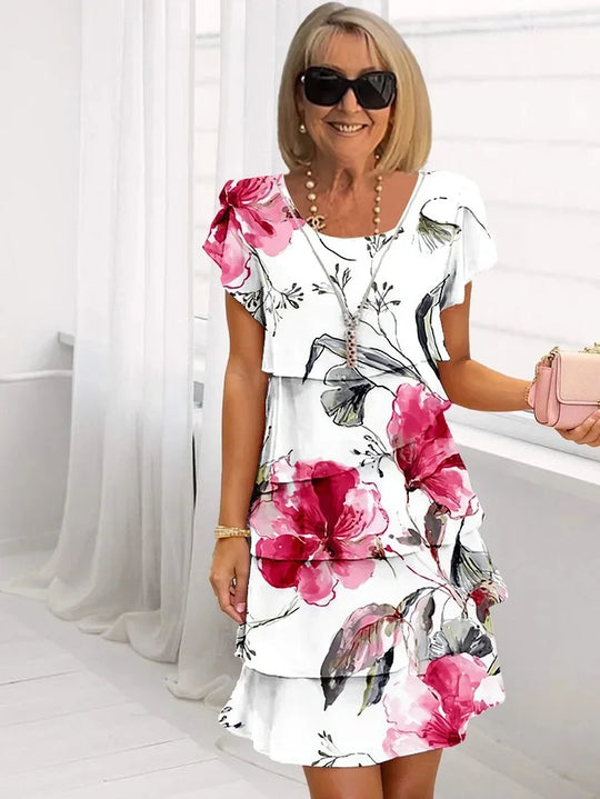 Elise | Floral Ruffle Dress with Elegant Design