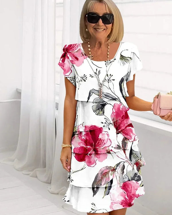 Elise | Floral Ruffle Dress with Elegant Design