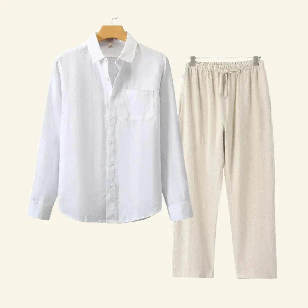 Oliver | Men's Linen Set with Pants and Shirt