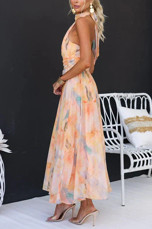 Maddison | Elegant Watercolor Maxi Dress for Summer Days