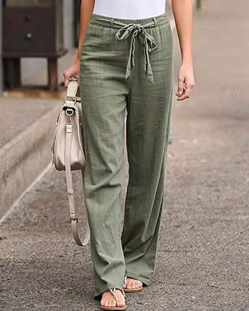 Evie | Linen Pants with Elastic Waistband for Women