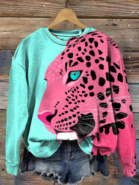 Hazel | Round Neck Print Sweater