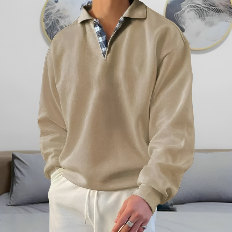 Men's Casual Polo Pullover Sweatshirt