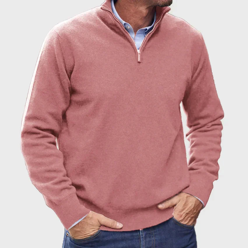 Frederico | Italian cashmere sweater for men with zipper.