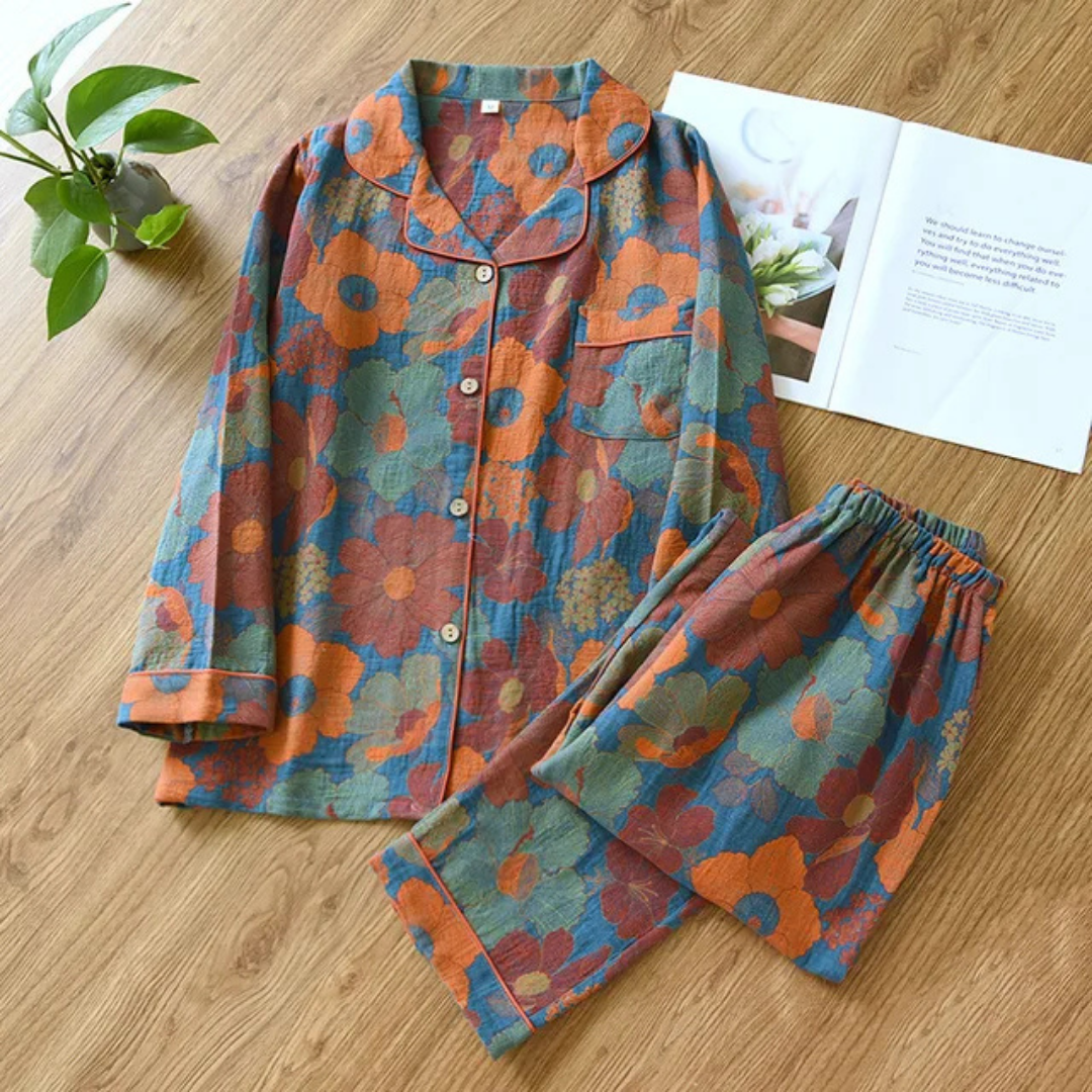 Women's Floral Pajama Set - Elegant Sleepwear