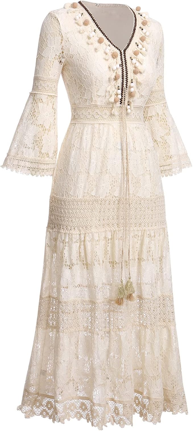 Emma | Bohemian Lace Dress with Elegant Design