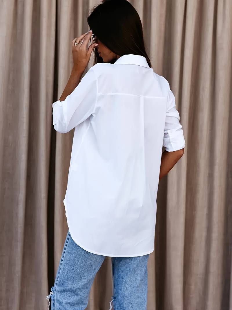 CORINE | Relaxed blouse with V-neck for spring