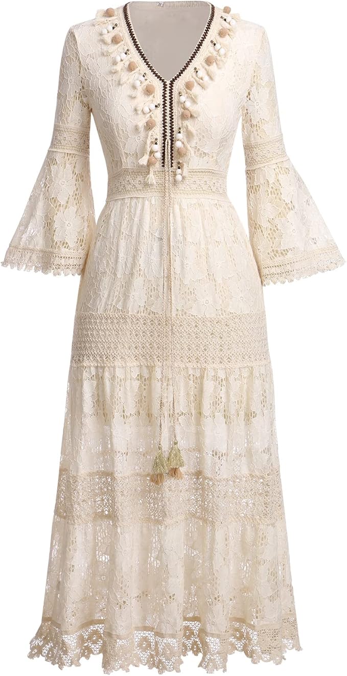 Emma | Bohemian Lace Dress with Elegant Design