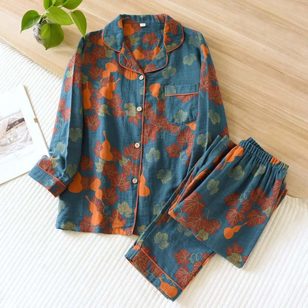 Women's Floral Pajama Set - Elegant Sleepwear