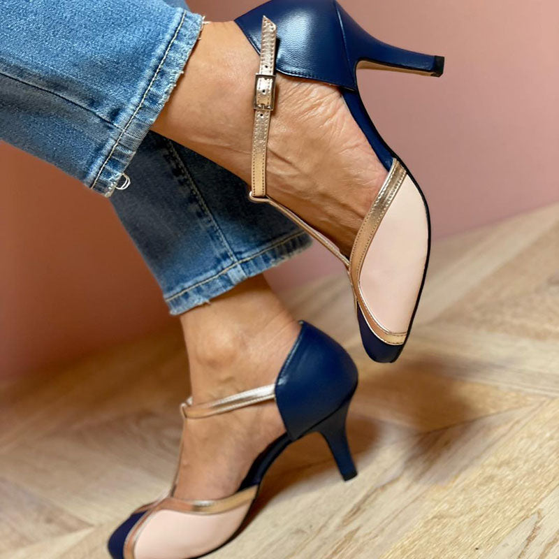 Ella | Women's Colorful T-Strap Round Toe Heels