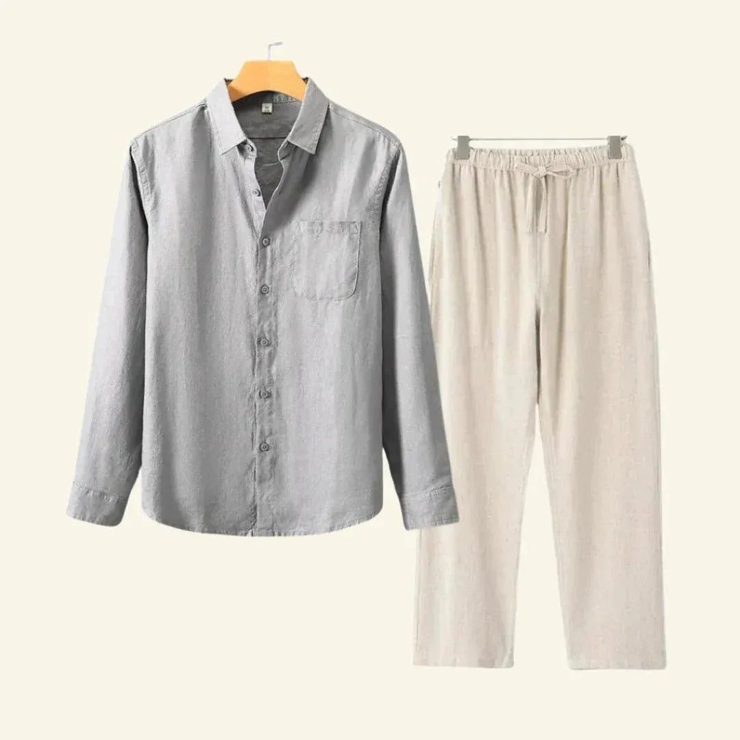 Oliver | Men's Linen Set with Pants and Shirt