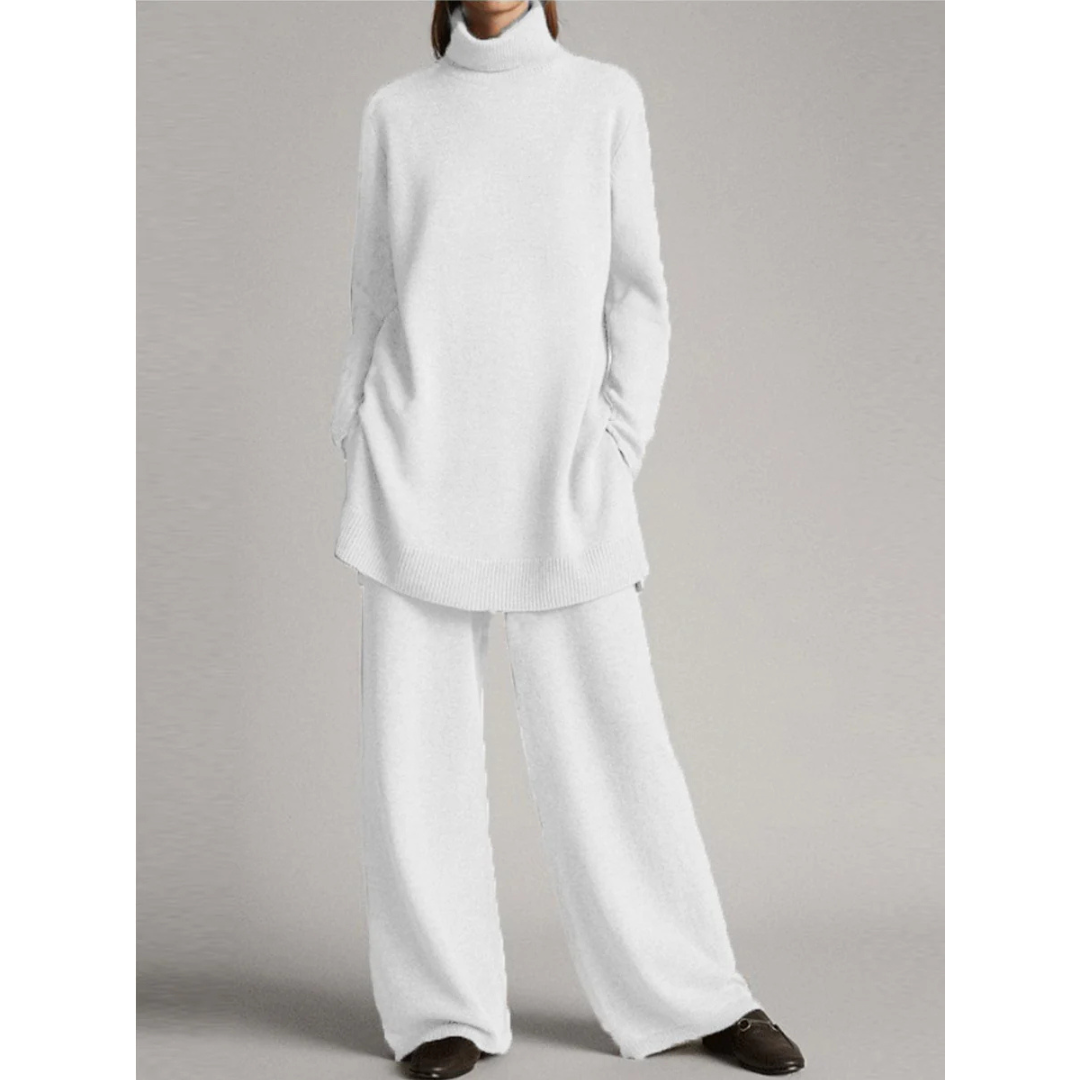 Women's Plus Size Turtleneck Sweater Set