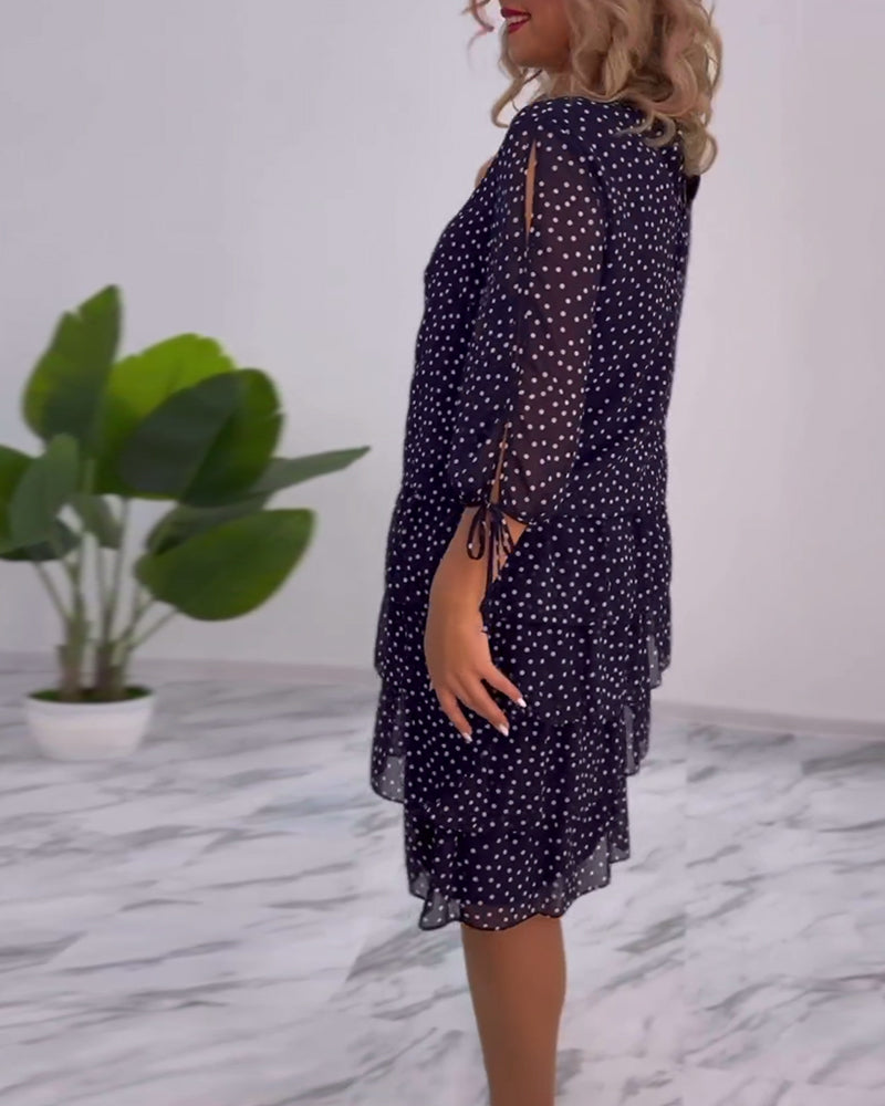 Chloe | Tiered Dress with Polka Dot Pattern