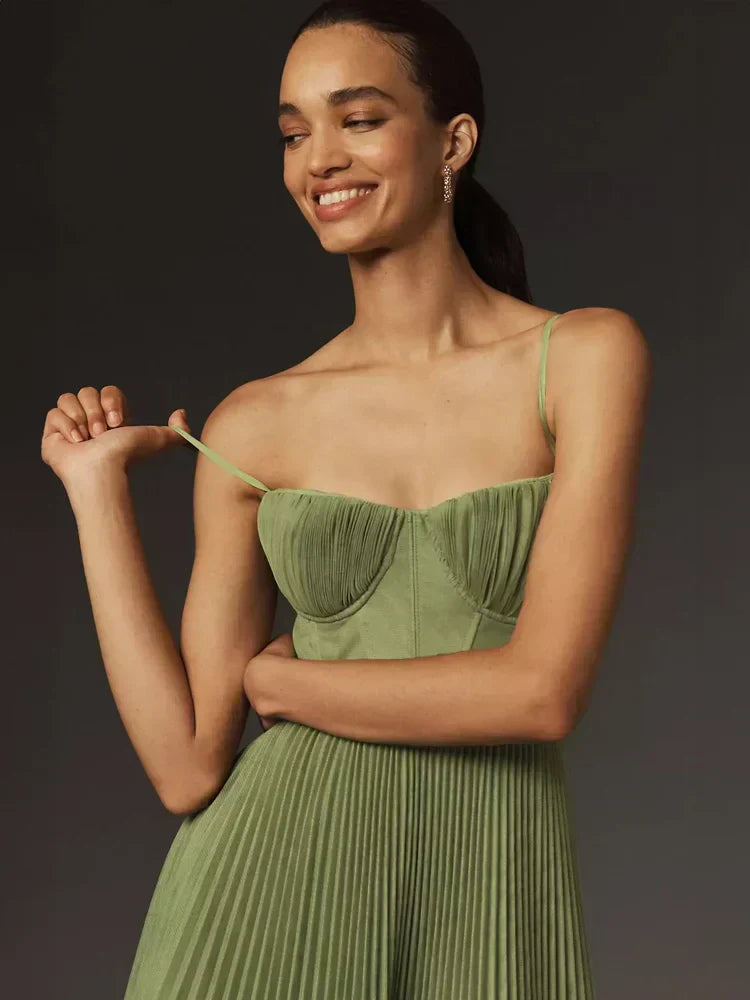 Gracie | Elegant Midi Dress with Ruched Bodice