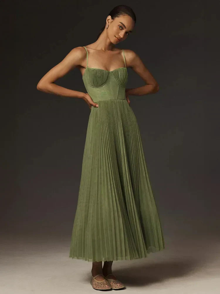Gracie | Elegant Midi Dress with Ruched Bodice