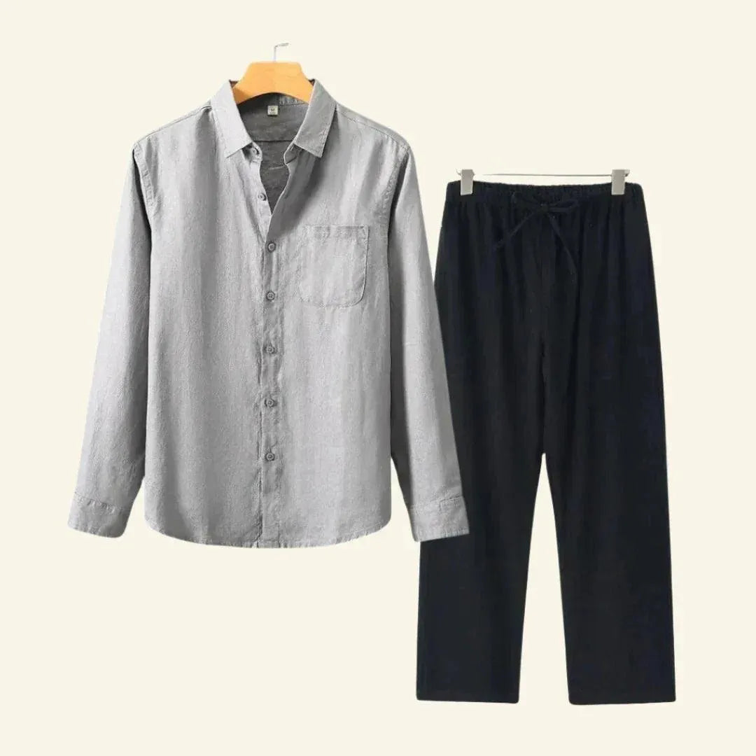 Oliver | Men's Linen Set with Pants and Shirt