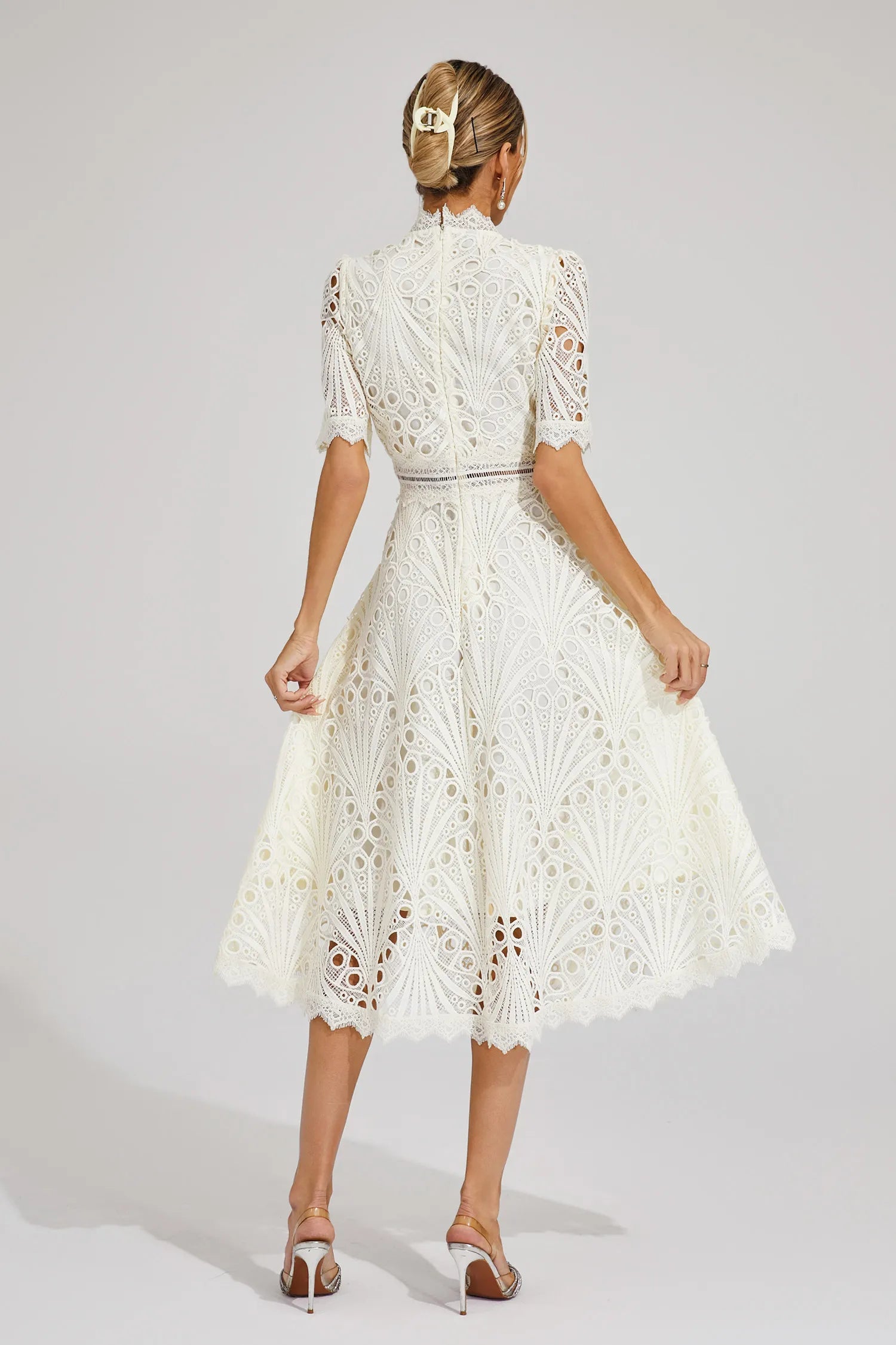 Amelia | Elegant Lace Midi Dress for Women