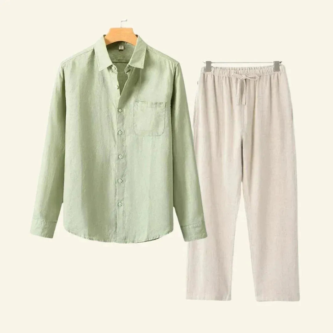 Oliver | Men's Linen Set with Pants and Shirt